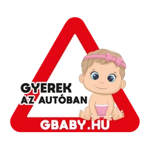 Gyerek az autóban autós matrica (lány)